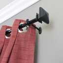 Decopolitan 7/8-Inch Square Curtain Rod Set, 18 to 36-Inch, Black Espresso