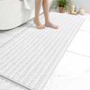 Arotive Luxury Bathroom Rugs 60x20, Extra Soft Thick Absorbent Shaggy Chenille Bath Rugs, Non-Slip Machine Wash Dry, Bath Mats for Bathroom Floor, Tub and Shower, Home Decor Accessories, White