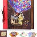 Our Adventure Book 12x12 Inch,Scrapbook Album Large Handmade Travel Scrapbook 60 Pages DIY Album for Anniversary,Wedding,Travelling,Writing,Baby,Friends,Family,Couple Gifts (12in-Up House)