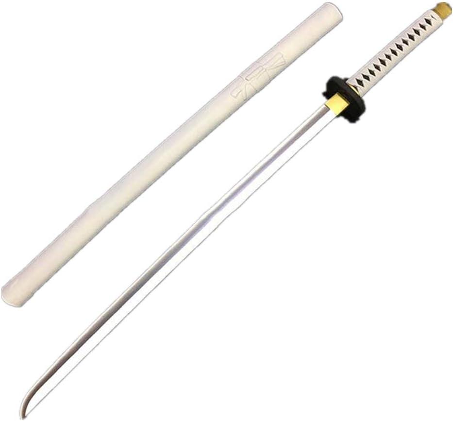 damdos Halloween Prop 40" Katanoa Weapon Cosplay Sword Roronoa Zoro PU Rubber Samourai Swords Birthdays Gifts(White), 102cm