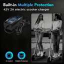 EVAPLUS SGS Certified 42V 2A Fast Charger with 3 Types of Connectors | for 36V Lithium Batteries- Compatible with Pocket Mod, Sports Mod, Electric Scooters