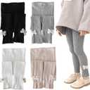 Girls Leggings for Little Girls, 2 Pack Toddler Girl Pants Leggings for Baby Tights Knitted Multi-Colors 2-9 Years
