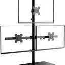 WALI Freestanding Triple Monitor Mount, Fully Adjustable Three Monitor Desk Mount, 3 Monitors Stand for 17-27 Inch Screens, Max Load 22lbs per Arm (GMF003), Black