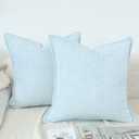 OYIMUA Chenille Throw Pillow Covers 16x16 Light Blue Set of 2 Modern Decorative Pillowcases Soft Textured Cushion Covers Accent Pillows for Couch Bed Living Room