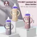 Mity rain 3 Pack Silicone Sleeves for Lansinoh Glass Bottles 8 OZ - Anti Breakage Baby Bottle Holder, Compatible with Lansinoh Glass Bottles for Babies with Handle