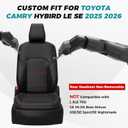 for Toyota Camry Seat Covers - Custom Fit Car Seat Covers Full Set, Waterproof Breathable Leather Seat Covers for Cars (Black Red, 2025-2026 Camry LE SE)