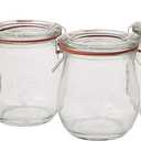 Mini Tulip Jelly Jar with Glass Lids 6 Rings and 12 Clamps, 6 Count (Pack of 1)