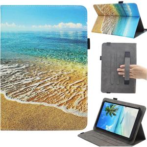 Universal 10 10.1 11 Inch Android Tablet Case, Dluggs Multi-Angle Viewing Stand Case Cover with Hand Strap for 9.5-11 Inch Tablet, Sea