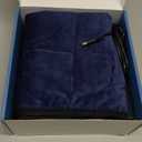 OKK Weighted Heating Pad, Heating Pad for Back Pain Relief, 33"x17" Extra Large Full Body Portable Weighted Heated Pad for Cramps Neck Shoulder, 2lb, 3 Heat Settings, 3 Hours Auto Off Heat Pad (Dark Blue)