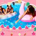 50 Pcs Mini Flamingo Rubber Duck Bulk Cute Pink Flamingos Bath Toys Floating Squeaky Toy Rubber Duckies for Baby Shower Cake Decoration Classroom Prizes Holiday (1.4 Inch)