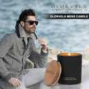 2 x Scented Candles for Men, 8oz Candle for Home Scented, 50-Hour Burn Time Long-Lasting Aroma, Aromatherapy Gifts for Men (Summer Hill & Amber Wood, Wood Wicked)