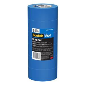 ScotchBlue Original Multi-Surface Painters Tape, 2 Inch Wide (1.88 In. x 60 Yds), 6 Rolls Blue Paint Tape Protects Surfaces & Removes Easily, Masking Tape for Indoor and Outdoor Use (2090-48TP6)