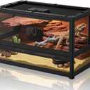 XIGETRAIL Tempered Glass Bearded Dragon Tank, 22" x 14" x 12" Reptile Enclosure with Sliding Door and Top Screen Ventilation,Reptile Tank for Lizard,Gecko,Chameleon