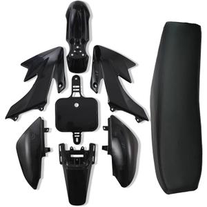 CLEO Plastics Kit with Black Seat for CRF50 XR50, Chinese 50cc Dirt Pit Bike,Fenders Fairings Replacement Plastic with Seat