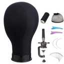 Wig Head 21Inch Canvas Block Head Wig Stand with Mannequin Head for Making Wigs Display Styling