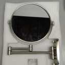 Wall Mounted Makeup Mirror - 10x Magnification 8'' Two-Sided Swivel Extendable Bathroom Mirror Nickel Finish