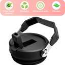 2 x 2pack Designed for Stanley IceFlow 30 oz Lid, Spill Proof Leak Proof Tumbler Lid Cup Lid Replacement for Stanley 30 oz Tumbler, New Black Black