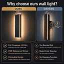 1psc 47in Outdoor Wall Lights, Long Linear Wall Light, Black LED Exterior Light Fixtures Wall Mount, Dimmable Modern Outdoor Lights, Outside Lights for House Corridor Front Door(4.33in Width), 2pc-47in*4.33in