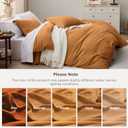 Bedsure Honey Ginger Duvet Cover Full Size - 3 Pieces Prewashed Extra Soft Cotton-Like Bedding Set, Includes 1 Duvet Cover 80x90 Inches with Zipper Closure & 2 Pillow Shams, Comforter Not Included