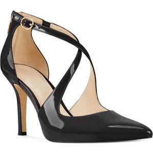 Minshluu Womens Pumps High Heels Pointed Toe Crossed Strap D'Orsay Zip up Stilettos Party Dress Shoes (8.5, Polish Black)