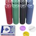 400Pc Numbered Poker Chips Numbers 4g Light Weight Plastic Poker Chip Value Account,Mini Trave Poker Blackjack Sets,2 Decks Playing Cards Texas Holdem Poker Chips Denominations Casino Gambling Games