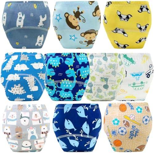 Upairy Training Pants for Girls Boys,Toddler Potty Training Underwear,Leakproof Reusable Kid Confident Panties,Children's Potty Underwear 100% Cotton for 2T-6T(10PCS,L)