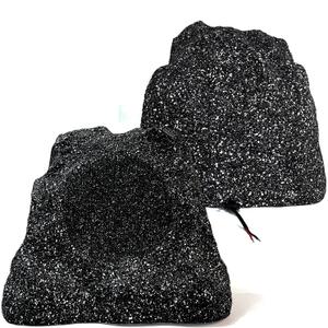 Herdio 8" Outdoor Rock Passive Speakers 600 Watt,IPX7 Waterproof,Hardwired, for Pool,Garden,Deck,Outdoor Activities (Black,Pair)