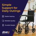 Drive Medical Lightweight Folding Transport Wheelchair - Reliable Mobility Support - Durable Steel Frame - Swing-Away Footrests - Compact Travel Design - Silver