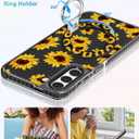 Toycamp for Samsung Galaxy S21 Plus Case - Compatible with Magsafe Cute Design 360Magnetic Ring Holder Stand Kickstand Sunflower Girly Pretty Fashion Phone Covers for Women Teen Girls