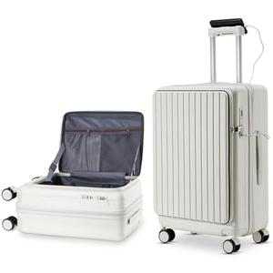 20 Inch Carry-on with USB Port & TSA lock, Expandable Carry on Airline Approved Top Opening Luggage Durable Suitcase Lightweight Hardside Luggage, Travel Carry On with 360° Double Spinner Wheels