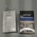 BESTTEN 2 Pack Dimmer Light Switch, Universal Lighting Control, Single Pole or 3 Way, Compatible with LED Dimmable Lamp, CFL, Incandescent, Halogen Bulb, Decorator Wallplate Included, UL Listed, White (Standard)