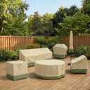 BPS Patio Furniture Cover for Outdoor Table and Chairs, 600D Waterproof and Anti-UV Patio Sectional Set Cover for Outside General Purpose Furniture, 140''L x 88''W x 32''H