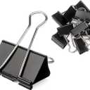 ZZTX Black Binder Clips Paper Clamps Clips Small Size, 1.0 Inches, 36 Pack
