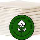 Flour Sack Kitchen Towels |Organic Cotton Blank Towel| Tea Towel Crafting Embroidery|Flat Thick Absorbent Quick Dry | Baking Bread Proofing Breathable Linen Cloth Cover Set of 10, 28 x 28 Inch, Ivory (Creamy White)