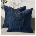 Set of 2 Soft Textured Throw Pillow Covers 20x20, Invisible Zipper Neutral Cushion Cases, Easy - Care Decorative Farmhouse Decor for Living Room Couch (Blue, 20" x 20" (Pack of 2))