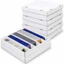 3 Pack Trading Card Storage Box - 5 Rows Graded Card Case holds 220 PSA Slab Cards, Cardboard Holder Organizer Boxes with Dividers for Sport Cards