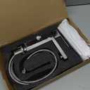 Faustina Polished Chrome Bathroom Faucet, Single Handle Stainless Steel Bathroom Vanity Faucet with Metal Pop-Up Drain and Deck Plate for 1 or 3 Hole