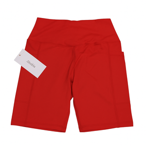 Augiris  Women's High Waist Lounge Yoga Shorts with Pockets, M, RED Augiris  Women's High Waist Lounge Yoga Shorts with Pockets, M, RED