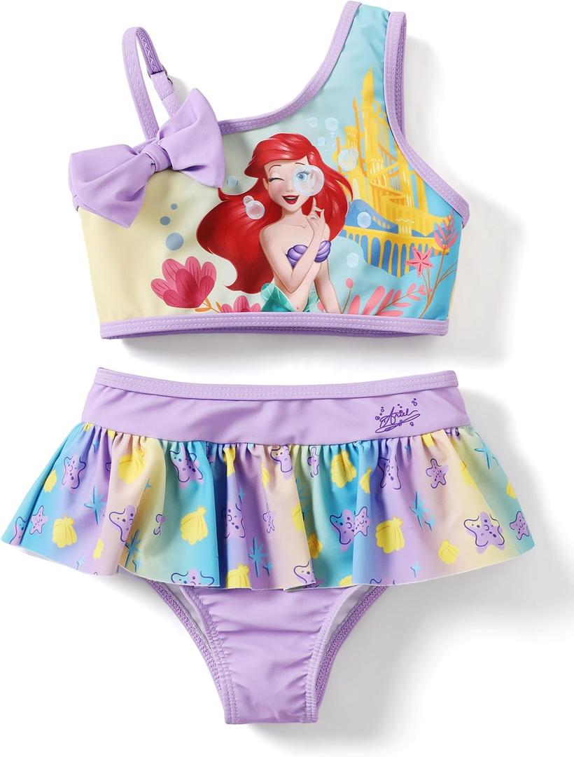 Disney Toddler Baby Girls 2PCS Bathing Suits UPF50+ Rash Guard Swimsuit Set
