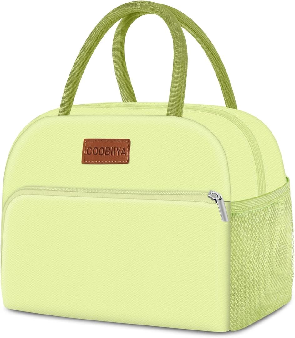 Coobiiya Lunch Bag Women, Lunch Box for Women Adult Men, Small Leakproof Cute Lunch Tote Large Capacity Reusable Insulated Cooler Lunch Container for Work/Office/Picnic/Travel-Mint Green