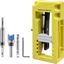 Door Hinge Jig, Door Hinge Template Kit for Router, Router Template Adjustable Mortise Jig Fits Door Hinges from 3 to 5 Length and Types of Sqaure, Radius 1/4 or Radius 5/8(Yellow)