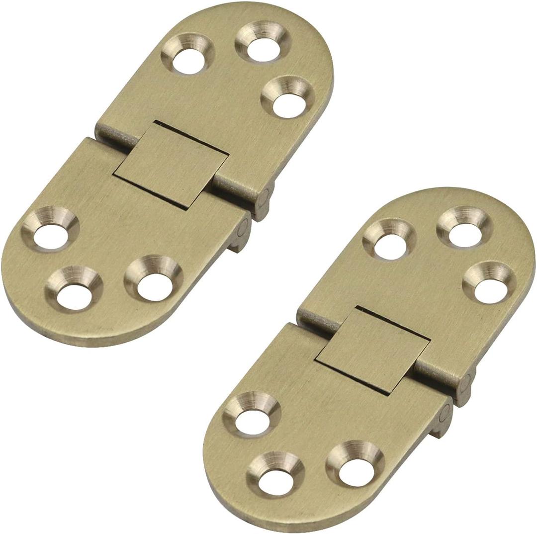 T Tulead Solid Brass Folding Hinges - Decorative Butler Tray Hinge 2.83"1.18" - Sewing Machine Table Flip Top Hinges 2-Pack