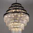 Wellmet Large Crystal Chandelier, Luxury 7-Tier Crystal Chandelier, Black Crystal Chandelier for Living Room, Dining Room, Porch, Entryway, Hallway, Restaurant, 31''W (32 inches)