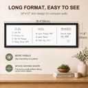 Long White Board, 36" x 12" Magnetic Dry Erase Board, Black