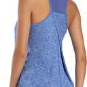 Aeuui Womens Workout Tops for Women Racerback Tank Tops Mesh Yoga Shirts Athletic Running Tank Tops Sleeveless Gym Clothes (Blue, S)