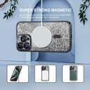 Misea Magnetic for iPhone 16 Pro Max Case Compatible with MagSafe [Military Grade Drop Protection] Full Camera Lens Protector Plating Glitter Soft Phone Case for Women Girls 6.9 inch, Black