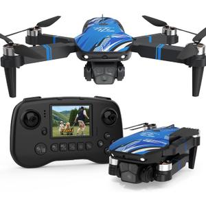 Drone with 4k Camera for Adults, Drone with LCD Screen 2.8 Inch, 32G SD Card, Professional Brushless Motor 270 Obstacle Avoidance, Foldable Remote Control Mini Quadcopter for Beginners