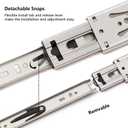 10 Inch Drawer Slides, Plusmart Drawer Slide Glides Ball Bearing Full Extensin Cabinet Slides, 3 Folds, 150LB, 2 Pairs