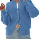 PRETTYGARDEN Cardigan for Women 2026 Fall Fashion Long Sleeve Trendy Button Down Work Office Sweaters Cute Winter Jacket (M)