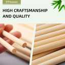 3/8 x 6 Inch 50 PCS Dowel Rods Wood Sticks Wooden Dowel Rods - Unfinished Bamboo Sticks - for Crafts and DIYers
